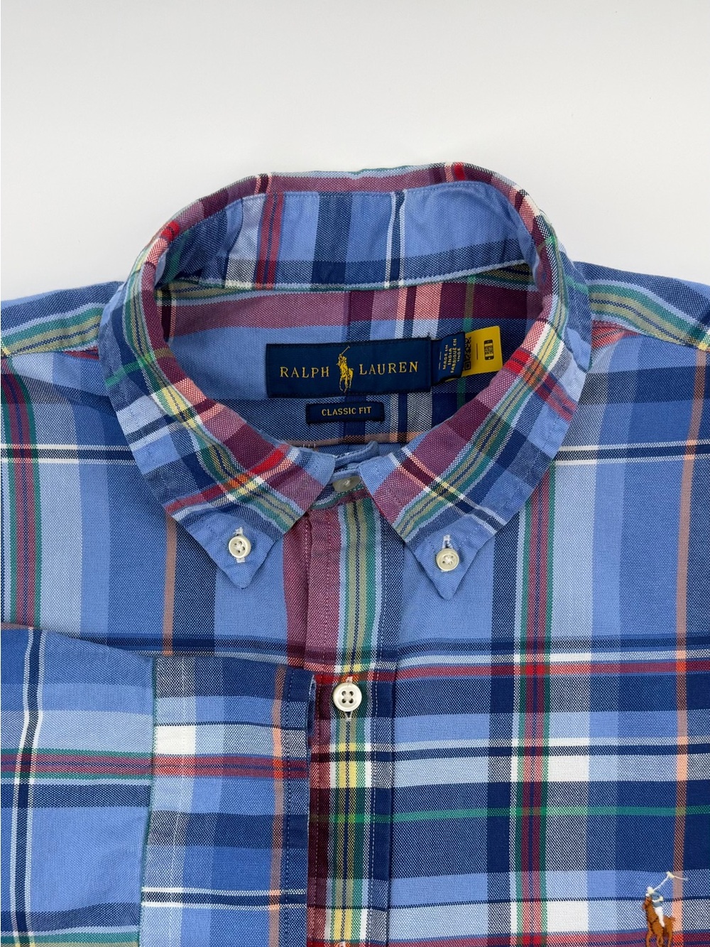 Ralph Lauren Blue Multicolor Plaid Button-Down Shirt Men’s L